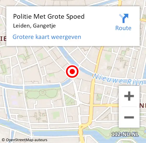 Locatie op kaart van de 112 melding: Politie Met Grote Spoed Naar Leiden, Gangetje op 30 december 2023 19:54