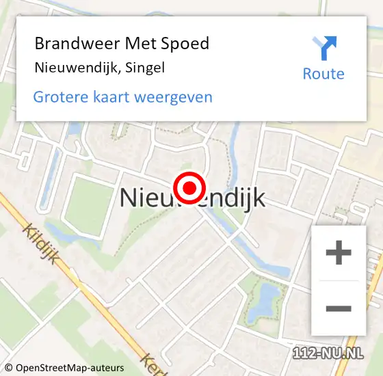 Locatie op kaart van de 112 melding: Brandweer Met Spoed Naar Nieuwendijk, Singel op 30 december 2023 19:55