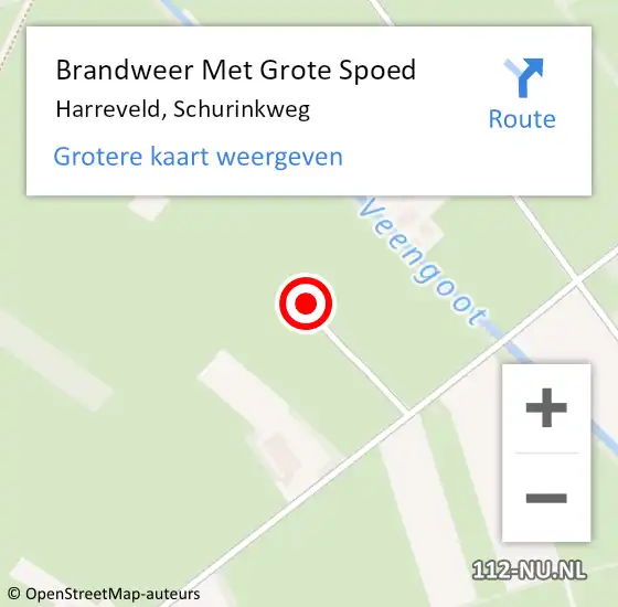 Locatie op kaart van de 112 melding: Brandweer Met Grote Spoed Naar Harreveld, Schurinkweg op 30 december 2023 19:58