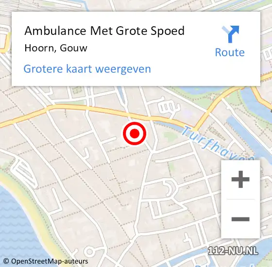 Locatie op kaart van de 112 melding: Ambulance Met Grote Spoed Naar Hoorn, Gouw op 30 december 2023 20:15