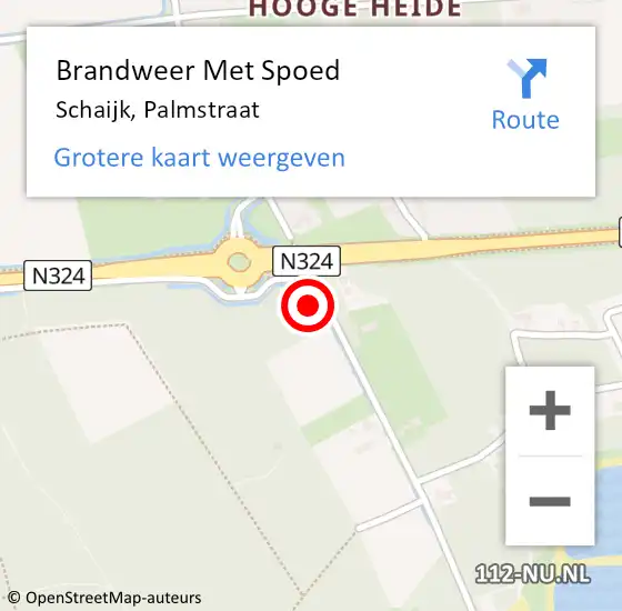 Locatie op kaart van de 112 melding: Brandweer Met Spoed Naar Schaijk, Palmstraat op 30 december 2023 20:25