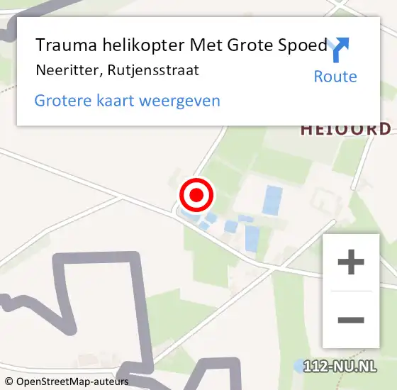 Locatie op kaart van de 112 melding: Trauma helikopter Met Grote Spoed Naar Neeritter, Rutjensstraat op 30 december 2023 20:36