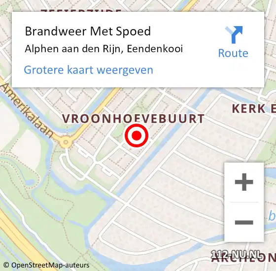 Locatie op kaart van de 112 melding: Brandweer Met Spoed Naar Alphen aan den Rijn, Eendenkooi op 30 december 2023 20:46