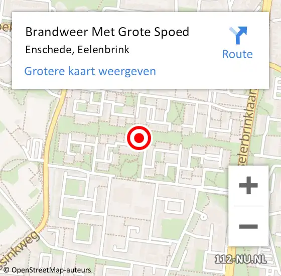 Locatie op kaart van de 112 melding: Brandweer Met Grote Spoed Naar Enschede, Eelenbrink op 30 december 2023 21:13