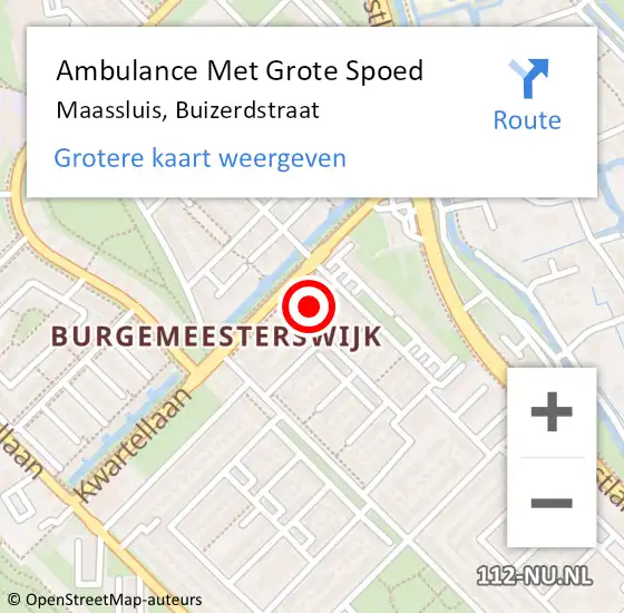 Locatie op kaart van de 112 melding: Ambulance Met Grote Spoed Naar Maassluis, Buizerdstraat op 30 december 2023 21:31