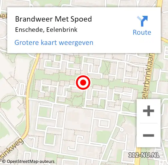 Locatie op kaart van de 112 melding: Brandweer Met Spoed Naar Enschede, Eelenbrink op 30 december 2023 21:32