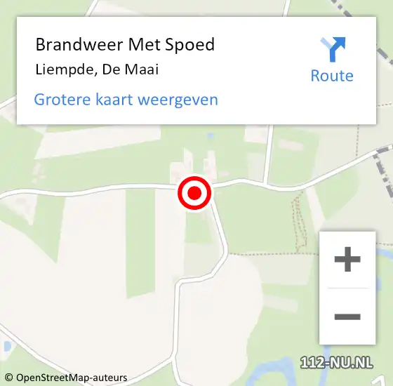 Locatie op kaart van de 112 melding: Brandweer Met Spoed Naar Liempde, De Maai op 30 december 2023 21:56