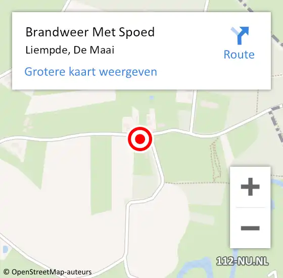 Locatie op kaart van de 112 melding: Brandweer Met Spoed Naar Liempde, De Maai op 30 december 2023 21:57