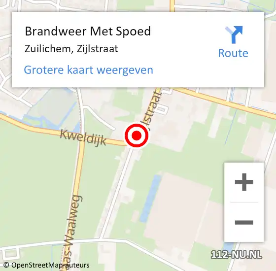 Locatie op kaart van de 112 melding: Brandweer Met Spoed Naar Zuilichem, Zijlstraat op 30 december 2023 22:03