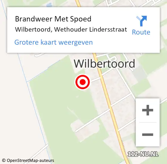 Locatie op kaart van de 112 melding: Brandweer Met Spoed Naar Wilbertoord, Wethouder Lindersstraat op 30 december 2023 22:09
