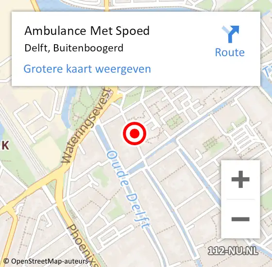 Locatie op kaart van de 112 melding: Ambulance Met Spoed Naar Delft, Buitenboogerd op 30 december 2023 22:10