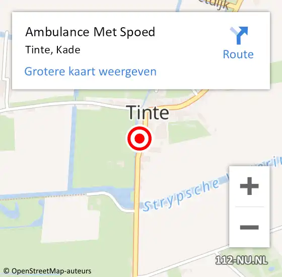 Locatie op kaart van de 112 melding: Ambulance Met Spoed Naar Tinte, Kade op 30 december 2023 22:29