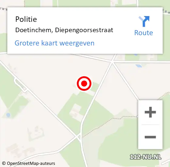 Locatie op kaart van de 112 melding: Politie Doetinchem, Diepengoorsestraat op 30 december 2023 22:48