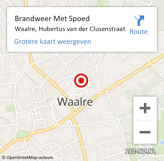 Locatie op kaart van de 112 melding: Brandweer Met Spoed Naar Waalre, Hubertus van der Clusenstraat op 30 december 2023 23:13