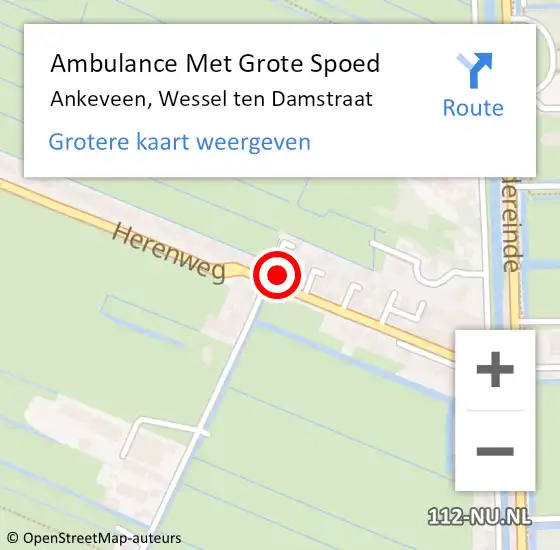 Locatie op kaart van de 112 melding: Ambulance Met Grote Spoed Naar Ankeveen, Wessel ten Damstraat op 20 september 2014 11:04