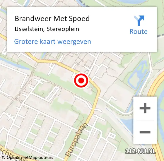 Locatie op kaart van de 112 melding: Brandweer Met Spoed Naar IJsselstein, Stereoplein op 30 december 2023 23:41