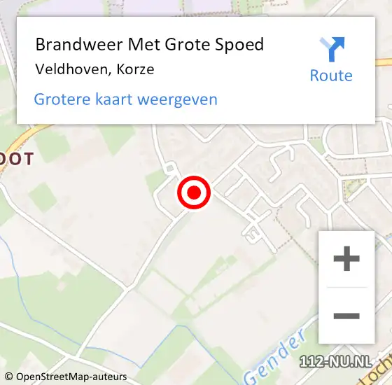 Locatie op kaart van de 112 melding: Brandweer Met Grote Spoed Naar Veldhoven, Korze op 31 december 2023 00:32