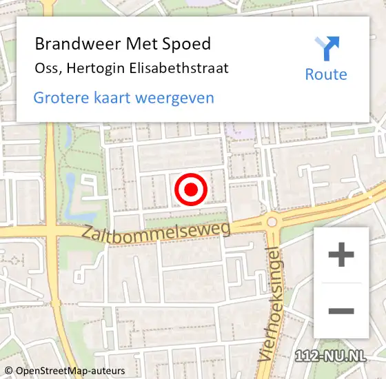 Locatie op kaart van de 112 melding: Brandweer Met Spoed Naar Oss, Hertogin Elisabethstraat op 31 december 2023 00:46