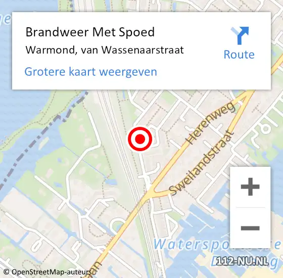 Locatie op kaart van de 112 melding: Brandweer Met Spoed Naar Warmond, van Wassenaarstraat op 31 december 2023 00:50