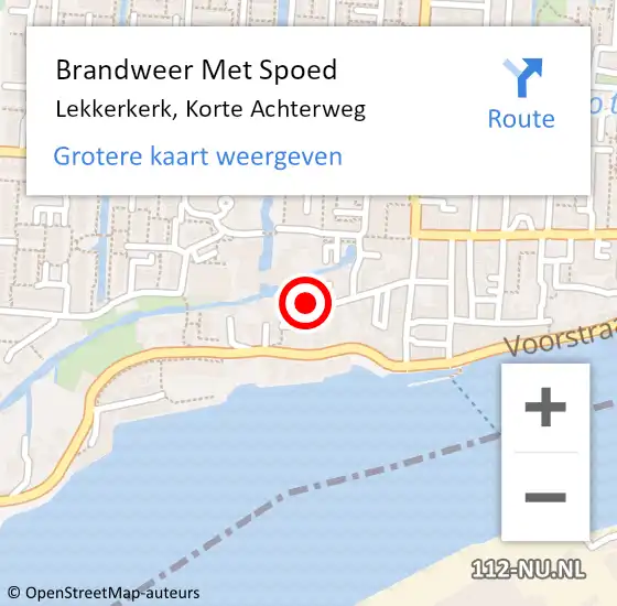 Locatie op kaart van de 112 melding: Brandweer Met Spoed Naar Lekkerkerk, Korte Achterweg op 31 december 2023 00:52