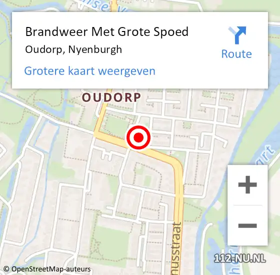 Locatie op kaart van de 112 melding: Brandweer Met Grote Spoed Naar Oudorp, Nyenburgh op 31 december 2023 01:29