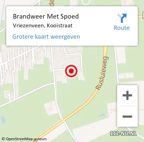 Locatie op kaart van de 112 melding: Brandweer Met Spoed Naar Vriezenveen, Kooistraat op 31 december 2023 02:16