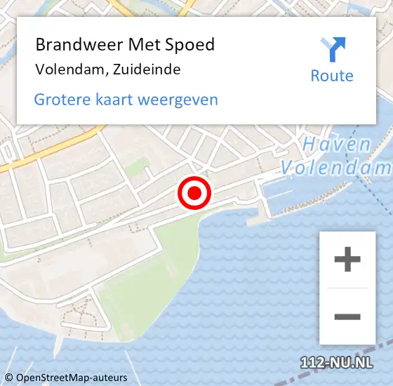 Locatie op kaart van de 112 melding: Brandweer Met Spoed Naar Volendam, Zuideinde op 31 december 2023 03:53