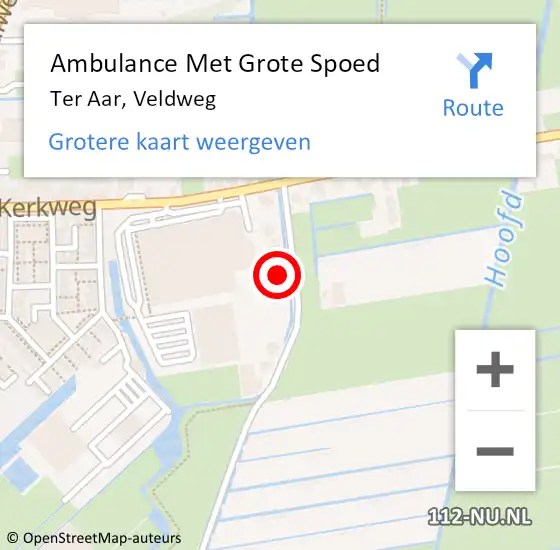 Locatie op kaart van de 112 melding: Ambulance Met Grote Spoed Naar Ter Aar, Veldweg op 31 december 2023 05:27