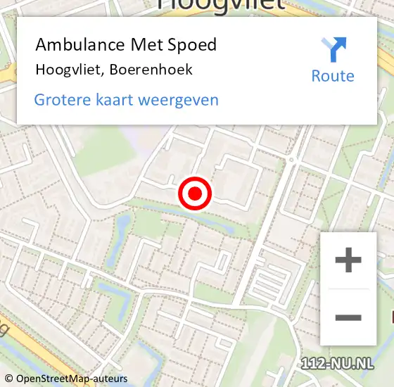 Locatie op kaart van de 112 melding: Ambulance Met Spoed Naar Hoogvliet, Boerenhoek op 31 december 2023 07:25