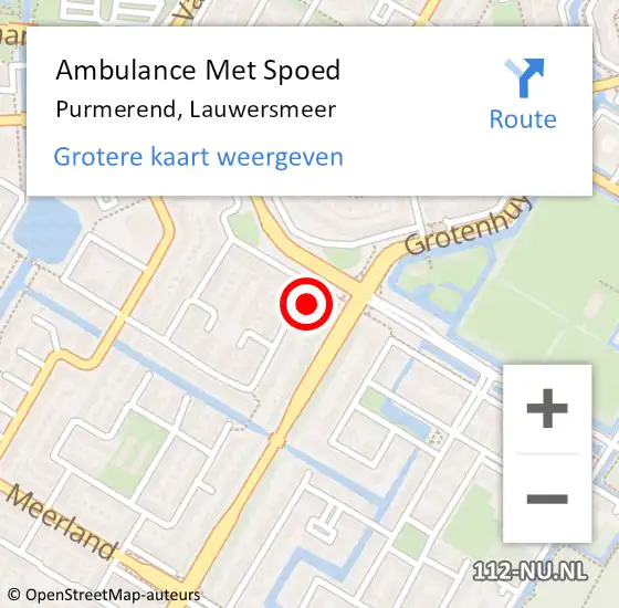 Locatie op kaart van de 112 melding: Ambulance Met Spoed Naar Purmerend, Lauwersmeer op 31 december 2023 09:24