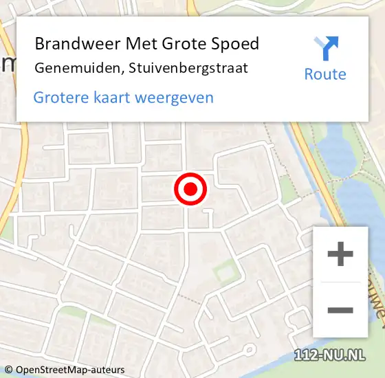 Locatie op kaart van de 112 melding: Brandweer Met Grote Spoed Naar Genemuiden, Stuivenbergstraat op 31 december 2023 09:28