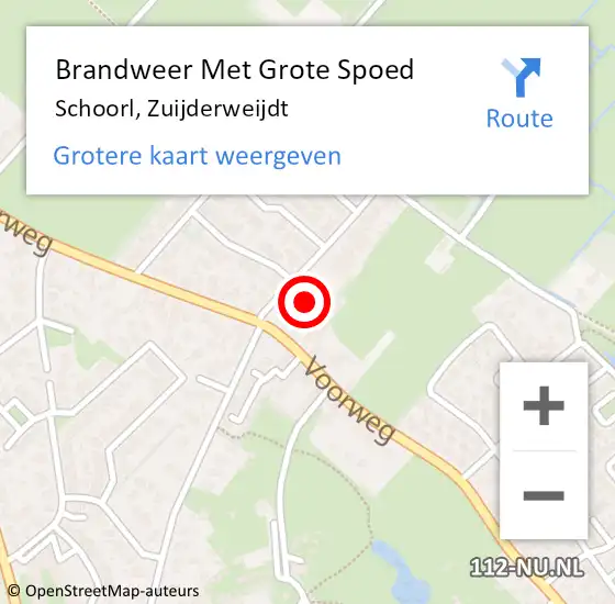 Locatie op kaart van de 112 melding: Brandweer Met Grote Spoed Naar Schoorl, Zuijderweijdt op 31 december 2023 09:30