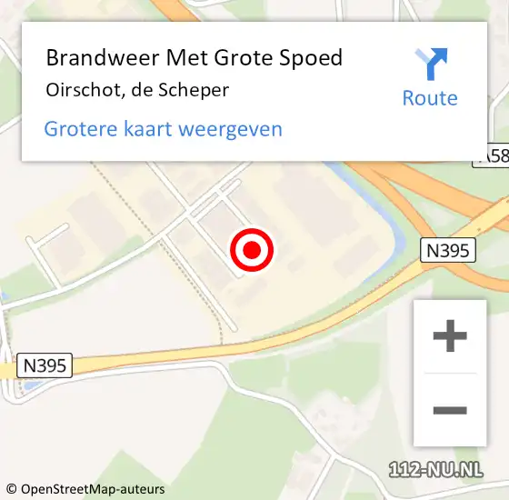 Locatie op kaart van de 112 melding: Brandweer Met Grote Spoed Naar Oirschot, de Scheper op 31 december 2023 09:44