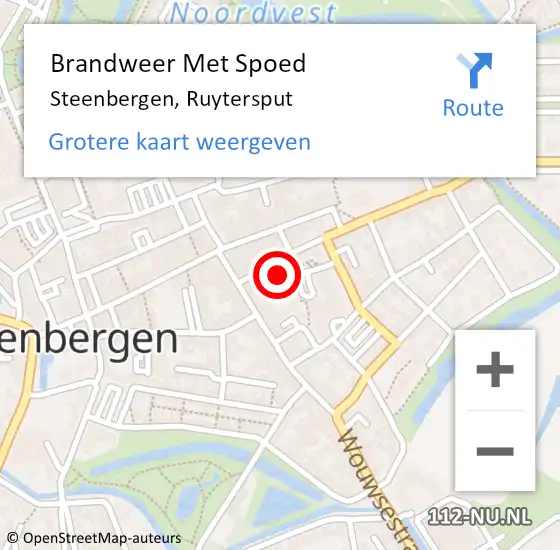 Locatie op kaart van de 112 melding: Brandweer Met Spoed Naar Steenbergen, Ruytersput op 31 december 2023 09:57