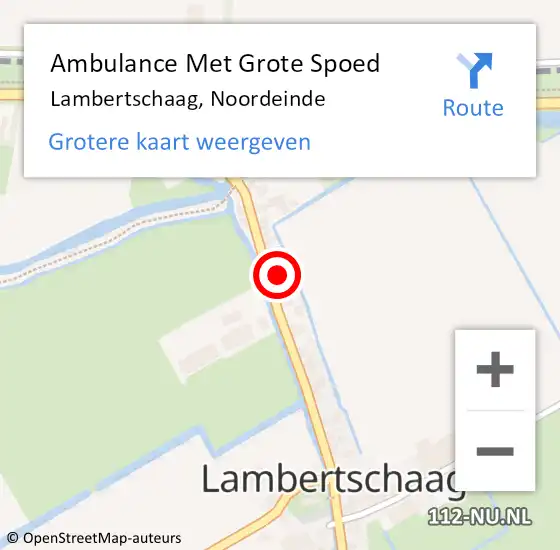 Locatie op kaart van de 112 melding: Ambulance Met Grote Spoed Naar Lambertschaag, Noordeinde op 31 december 2023 10:29