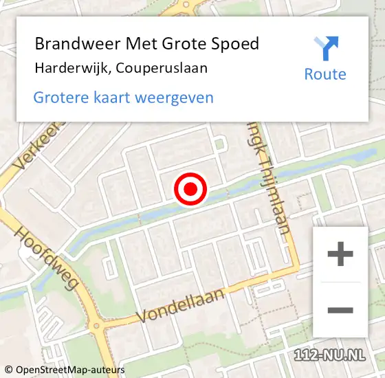 Locatie op kaart van de 112 melding: Brandweer Met Grote Spoed Naar Harderwijk, Couperuslaan op 31 december 2023 10:29