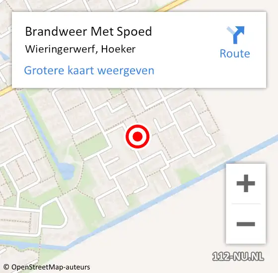 Locatie op kaart van de 112 melding: Brandweer Met Spoed Naar Wieringerwerf, Hoeker op 31 december 2023 11:20