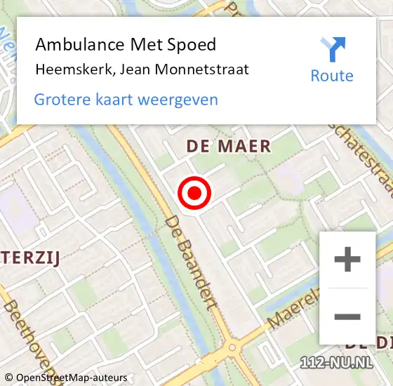 Locatie op kaart van de 112 melding: Ambulance Met Spoed Naar Heemskerk, Jean Monnetstraat op 31 december 2023 11:40