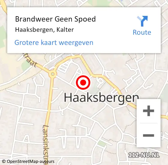 Locatie op kaart van de 112 melding: Brandweer Geen Spoed Naar Haaksbergen, Kalter op 31 december 2023 11:45