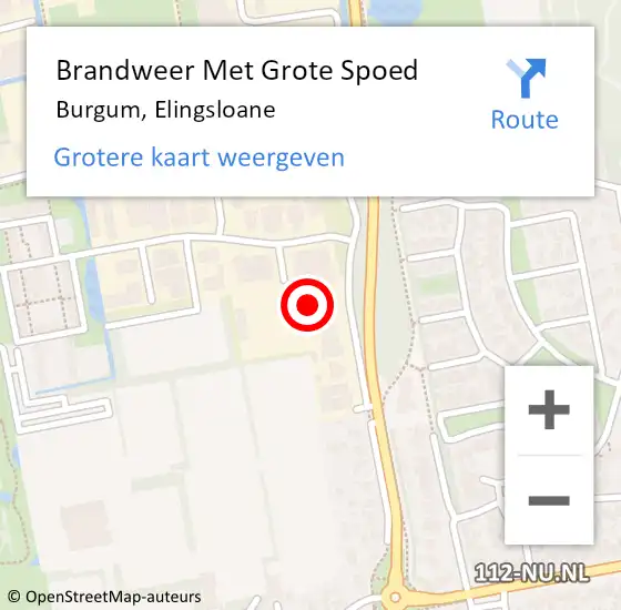 Locatie op kaart van de 112 melding: Brandweer Met Grote Spoed Naar Burgum, Elingsloane op 31 december 2023 12:18