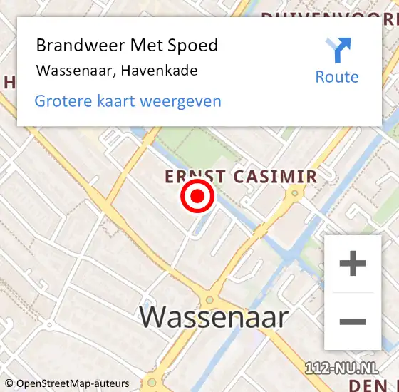 Locatie op kaart van de 112 melding: Brandweer Met Spoed Naar Wassenaar, Havenkade op 31 december 2023 12:28