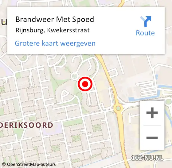 Locatie op kaart van de 112 melding: Brandweer Met Spoed Naar Rijnsburg, Kwekersstraat op 31 december 2023 12:42