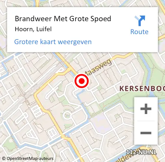 Locatie op kaart van de 112 melding: Brandweer Met Grote Spoed Naar Hoorn, Luifel op 31 december 2023 13:07