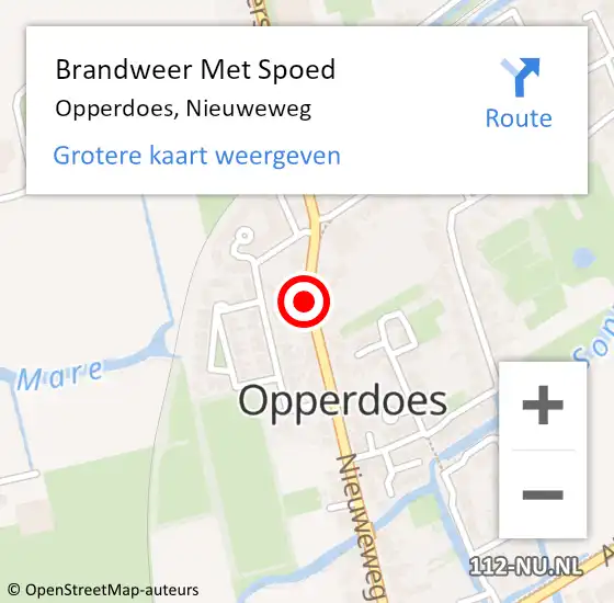 Locatie op kaart van de 112 melding: Brandweer Met Spoed Naar Opperdoes, Nieuweweg op 31 december 2023 13:15