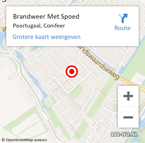 Locatie op kaart van de 112 melding: Brandweer Met Spoed Naar Poortugaal, Conifeer op 31 december 2023 13:21