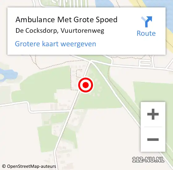 Locatie op kaart van de 112 melding: Ambulance Met Grote Spoed Naar De Cocksdorp, Vuurtorenweg op 31 december 2023 13:21