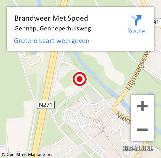 Locatie op kaart van de 112 melding: Brandweer Met Spoed Naar Gennep, Genneperhuisweg op 31 december 2023 13:22