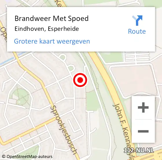 Locatie op kaart van de 112 melding: Brandweer Met Spoed Naar Eindhoven, Esperheide op 31 december 2023 14:01