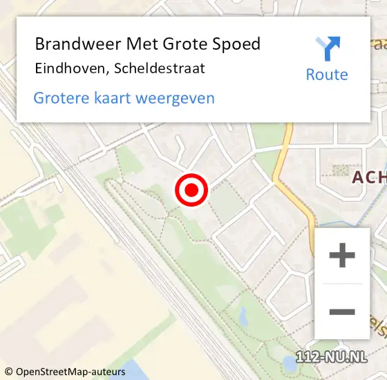 Locatie op kaart van de 112 melding: Brandweer Met Grote Spoed Naar Eindhoven, Scheldestraat op 31 december 2023 14:37