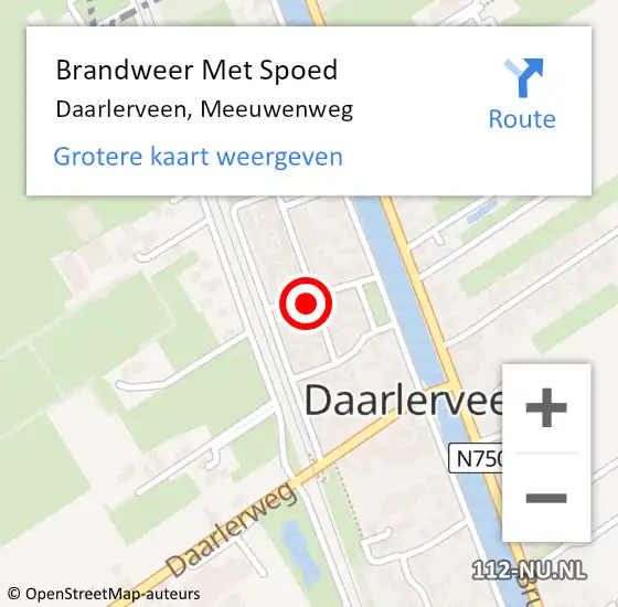 Locatie op kaart van de 112 melding: Brandweer Met Spoed Naar Daarlerveen, Meeuwenweg op 31 december 2023 14:48
